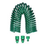 Jenngaoo 7.5M Garden Hose,Self Coiling Water Hose Retractable Pipe Coiled Water Hose Retractable Pipe With 2 Quick Connector And 1 G1/2 or G3/4 2-In-1connector