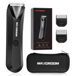 Body Hair Trimmer for Men, MAXGROOM Electric Groin & Pubic Hair Trimmer Men, IPX7 Waterproof Ball Trimmer/Shaver with LED Light, Rechargeable Body Grommer for Private Parts