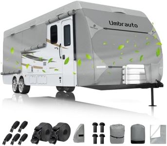 Umbrauto RV Cover 22-24ft: 9 Layers Travel Trailer Cover, Waterproof Camper Cover, Toy Hauler Cover, Winter Campsite, with Tongue Jack Cover, Extra Windproof Ropes, Gutter Covers