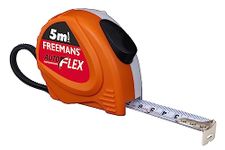 FREEMANS AUTOFLEX 5m:19mm Steel Inchi Pocket Measuring Tape with Unbreakable ABS Case, Auto-Lock Tape Blade and Press Release Button, Hand Strap and Belt-Clip