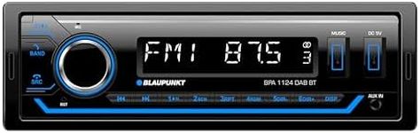 Blaupunkt BPA 1124 DAB BT 1-DIN Car Radio, DAB+, Bluetooth, Hands-Free System, 2 x USB, Aux Input, Sub-Out, Multicoloured, 200 Watt