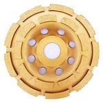 APLUS 4-1/2-Inch Double Row Diamond Cup Grinding Wheel for Angle Grinder Polishing and Cleaning Stone/Cement/Marble/Rock/Granite (4-1/2 Inch)Grinding Wheel