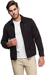 Tommy Hilfiger Men's Lightweight Microtwill Golf Jacket, Black, L