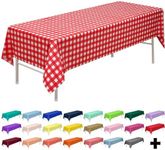 Red Gingham Checkered Plastic Table