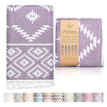 Mebien touche de la nature Turkish Towels Beach Towels Oversized (35”x67”) Beach Towels for Adults Quick Dry and Sand Free Beach Towel Beach Blanket 100% Cotton Turkish Towel - Lilac Purple