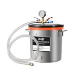 PB Motor Tech 3 Gallon Stainless Steel Vacuum Chamber with Tempered Glass Lid, 12L Degassing Chamber, Ideal for Resin Casting, Silicone Degassing, Essential Oils & Wood Stabilization