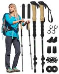 Victoper Walking Poles with Cork Handle, 2 Pack Lightweight Trekking Poles 7075 Aluminum Hiking Poles for Men Women Telescopic Walking Stick with Flip Locks Trekking Poles for Hiking Camping Travel