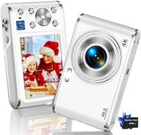 Digital Camera, AutoFocus 4K Vlogging Camera with Dual Camera 48MP 16X Digital Zoom Kids Compact Camera with 32GB Memory Card Portable Point and Shoot Cameras for Teens Beginner (White)
