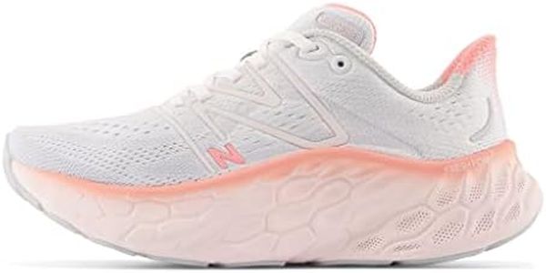 New Balance Women's Fresh Foam X More V4 Running Shoe, Quartz Grey/Washed Pink/Grapefruit, 10