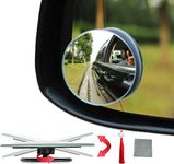 2Pcs Blind Spot Mirror,360°Wide Angle Hd Frameless Convex Rotatable Mirror Applicable To Various Models Blindspot Mirror Automotive Exterior Accessories,Comes With Tassels Pendant And Rag