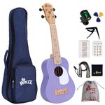 Winzz Kids Ukulele, Soprano Ukulele Beginners Set for Adults, Childs Ukulele Starter Kit with 9 Accessories, 21 Inches Ukulele Gifts, Purple Colour