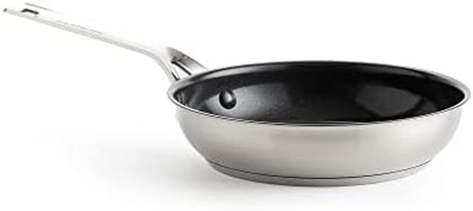 KitchenAid Stainless Steel Padella antiaderente da 24 cm, acciaio inox, senza PFAS, rivestita, induzione, adatta al forno, lavabile in lavastoviglie, argento