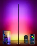 WISIMMALL Corner Floor Lamp, 65" RGB Color Changing Mood Light with Remote Control, Dimmable LED Corner Lamp with Music Sync, Modern Ambience Light Standing Floor Lamp for Living Room Gaming Room