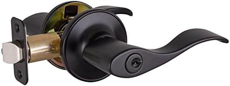Design House Springdale Matte Black Keyed Entry Door Lever with 2-Way Latch