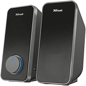 Trust arys standard Casse PC 2.0 Set Altoparlanti Stereo, 28 W, Alimentazione USB, Jack AUX 3.5 mm, Casse per PC Fisso, Altoparlante per Computer, Portatile, Tablet, Smartphone - Nero