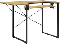 Sewing Online Small Sewing Table, Ashwood Top with Black Legs - Sewing Machine Table with Adjustable Platform & Drop Leaf Extension | Quilting Table/Computer Desk - 13406