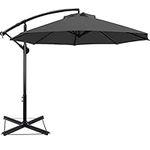 ABCCANOPY Patio Umbrellas Cantilever Umbrella Offset Hanging Umbrellas 9 FT Outdoor Market Umbrella with Crank & Cross base, 12+ Colors,Dark Gray