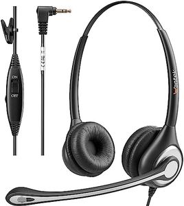 Wantek Phone Headset 2.5mm with Noise Canceling Mic & Volume Control Ultra Comfort Telephone Headset for Panasonic AT&T Gigaset Uniden Cisco Grandstream Polycom Cordless Landline Office Phones