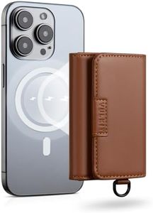 VULKIT Magnetic Card Case for Max. 8 Bank Cards, Vegan Leather Phone Card Wallet Compatible with iPhone 12-15 Generations, Brown