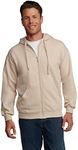 Fruit of The Loom Men's Eversoft Fleece Sweatshirts & Hoodies, Full Zip-Khaki Heather, Medium