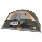 CAMPROS CP Upgraded 8 Person Camping Tents, Waterproof Windproof Family Tent with Larger Mesh Windows & Door, Double Layer, Easy Set Up, All-Season Dome Tent with Top Rainfly & Carry Bag