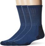 Thorlos Unisex's Kx Max Cushion Hiking Crew Socks, Dark Blue (3 Pairs), Large (Pack of 3)