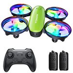 Tomzon A23 Mini Drone for Kids with LED Lights, RC Quadcopter with Altitude Hold, 3D Flip, Headless Mode and 3 Speeds, Kids Drone with 5 Light Modes, 2 Batteries, Toy Gift for Boys and Girls Green