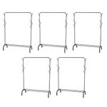 Kuber Industries Pack of 5 Cloth Hanger and Organiser for Coat Hat Handbag Umbrella | Display Rack for Home Office Showroom | Stainless Steel|Color-Black| TW603BK