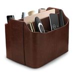 LONDO Leather Remote Control Organizer and Caddy with Tablet Slot