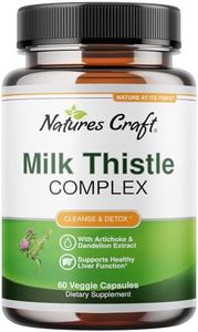 Natures Craft Milk Thistle Liver Detox Pills - Liver Support Supplement with Milk Thistle Dandelion Root Artichoke Extract - Liver Detox Supplement with Milk Thistle Liver Cleanse Detox