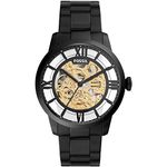 Fossil Watch for Men 44 mm Townsman, Automatic Movement, 44 mm Black Stainless Steel Case with a Stainless Steel Strap, ME3197