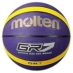 Molten GR Basketball, Indoor/Outdoor, Premium Rubber, Size 7, Impact Colour Purple/Yellow, Suitable For Boys age 14 & Adult (BGR7-VY)