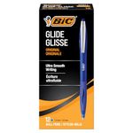 BIC Glide Original Ultra-Smooth and Comfortable Grip Ballpoint Pen, 12-Count in Blue Ink
