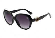 ELEGANTE Stylish Uv Protection Hybrid Oversized Butterfly Sunglasses For Women (C1 - Black, Non-Polarized)