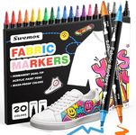 20 Fabric Markers, Fabric Paint Permanent for Clothes, Acrylic Paint Pens