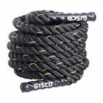 GISCO Professional Polyester Battle Rope All Weather Heavy Duty1.5 inch Thick (50 Feet/15 Meter) | Wear Resistant Battle Rope for Crossfit Workout, Home Workout, Training, Exercise & Gym