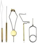 SagaSave Fishing Tying Tool Kit with Bobbin Thread Holder, Wire Threader, Knot Whip Finisher Hackle Plier for Quick Knot Tying, Hair Rig and Hook Tying, Loop Tying, Fly Fishing