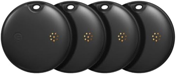 Yipoyilo Dual System Item Tracker Tag for Android or iOS iPhone, Work with Apple Find My Google Find Hub, Item Locator for Luggage Backpack Key etc 4 Pack Black