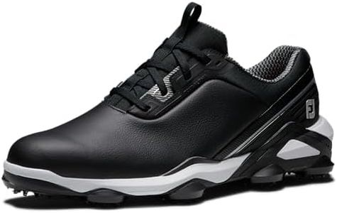 FootJoy Men's Tour Alpha Golf Shoe, Black/White/Silver, 9 UK