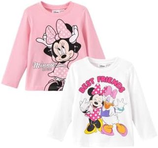 Disney Minnie Mouse Toddler Girls Long Sleeve T-Shirts, 2 Pack Tees 2T