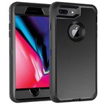 Case for iPhone 7 Plus/iPhone 8 Plus with Screen Protector [Shockproof] [Dropproof] [Dust-Proof], 3 in 1 Full Body Rugged Heavy Duty Case, Compatible with iPhone 7 Plus/8 Plus 5.5-inch,Black