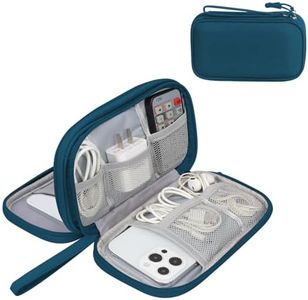 Simpolor Cable Organiser Bag, Double-Layer Electronics Accessories Bag Organiser for Cables, Universal Carry Travel Gadget Bag for Cables, Power Bank, USB Drive, Charger Hard Disk (A-Green)