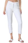 Ex Famous Store Mom Jeans High Waisted for Women UK, Ladies Ankle Grazer Relaxed Fit Jean White