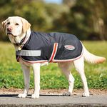 WeatherBeeta ComFiTec 1200D Therapy-Tec Dog Coat, Black/Silver/Red, 75cm