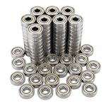 DasMarine 100 PCS 608 ZZ Skateboard Bearings,Double Shielded Miniature Deep Groove Ball Bearings for Skating/Skateboarding(8mm x 22mm x 7mm)