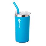 Bluwing 12 oz Water Tumbler with Straw Double Wall Insulated Coffee Tumbler with Leak Proof Lid, Sweat-Free (Sky Blue)