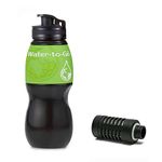 Water-to-Go Classic (GREEN 25oz/75cl) Water Filter Bottle For Survival and Emergency - Better Water Purifier than with a Straw - Incl. 3-in-1 Purifier Filter