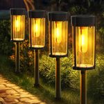 Garden Art(Pack of 2 Solar Outdoor Garden Light Solar Powered Lamp Lanter Waterproof Landscape Lighting for Pathway Patio Yard Lawn Decoration (GAXLTD-267)