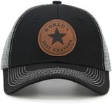 Chilltreads World's Best Grandpa Trucker Hat, Adjustable Grandfather Mesh Snapback Baseball Cap for Men Black