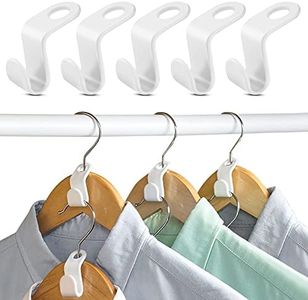 60 Piezas Gancho para Perchas, de Plástico, Mini Organizador de Perchas, Clip para Colgar Que para más Espacio y Orden en el Armario (Blanco)